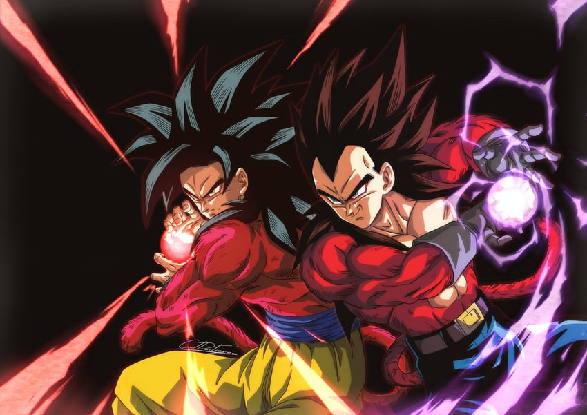 son goku and vegeta (dragon ball and 1 more) drawn by catdestroyer