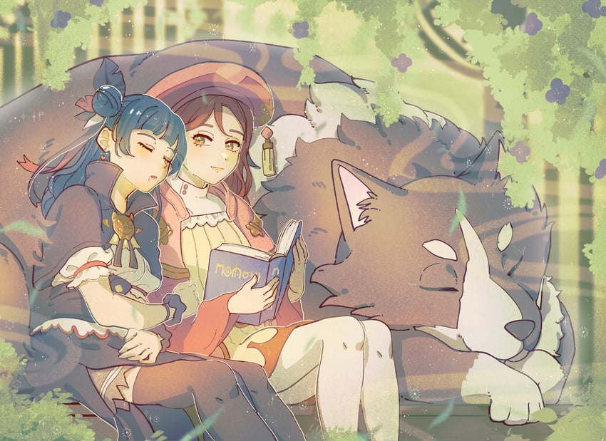 tsushima yoshiko, sakurauchi riko, yohane, lailaps, and riko (love live! and 2 more) drawn by tsubaki_no_shioyaki