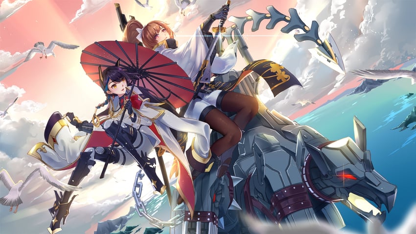 bernadette, aya kujyou, and cerberus (final gear) drawn by shan-n