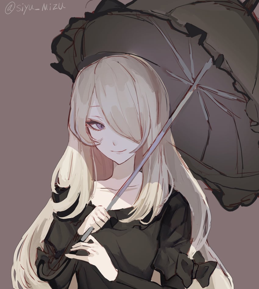 cynthia (pokemon and 1 more) drawn by siyu_mizu