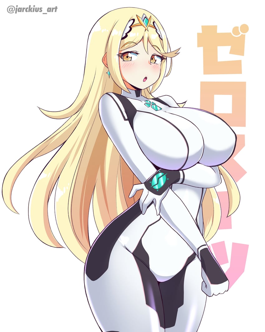 mythra and samus aran (xenoblade chronicles and 2 more) drawn by jarckius