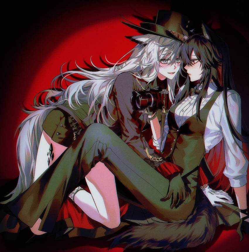texas, lappland, and lappland the decadenza (arknights and 1 more) drawn by ara_200117