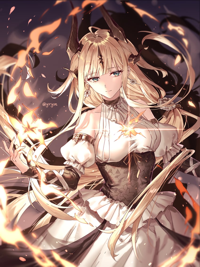 reed and reed the flame shadow (arknights) drawn by yoruyume