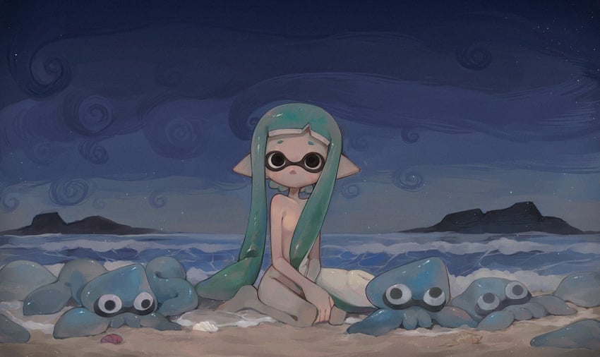 inkling player character and inkling girl (splatoon) drawn by liang_cun_rakuna