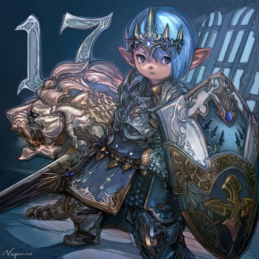 warrior of light and paladin (final fantasy and 1 more) drawn by nagamine_hiroyuki
