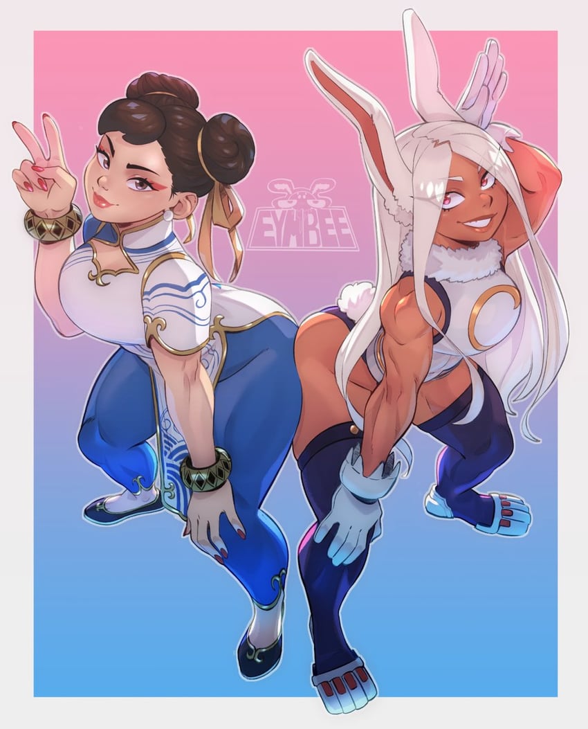 chun-li and mirko (boku no hero academia and 2 more) drawn by eymbee