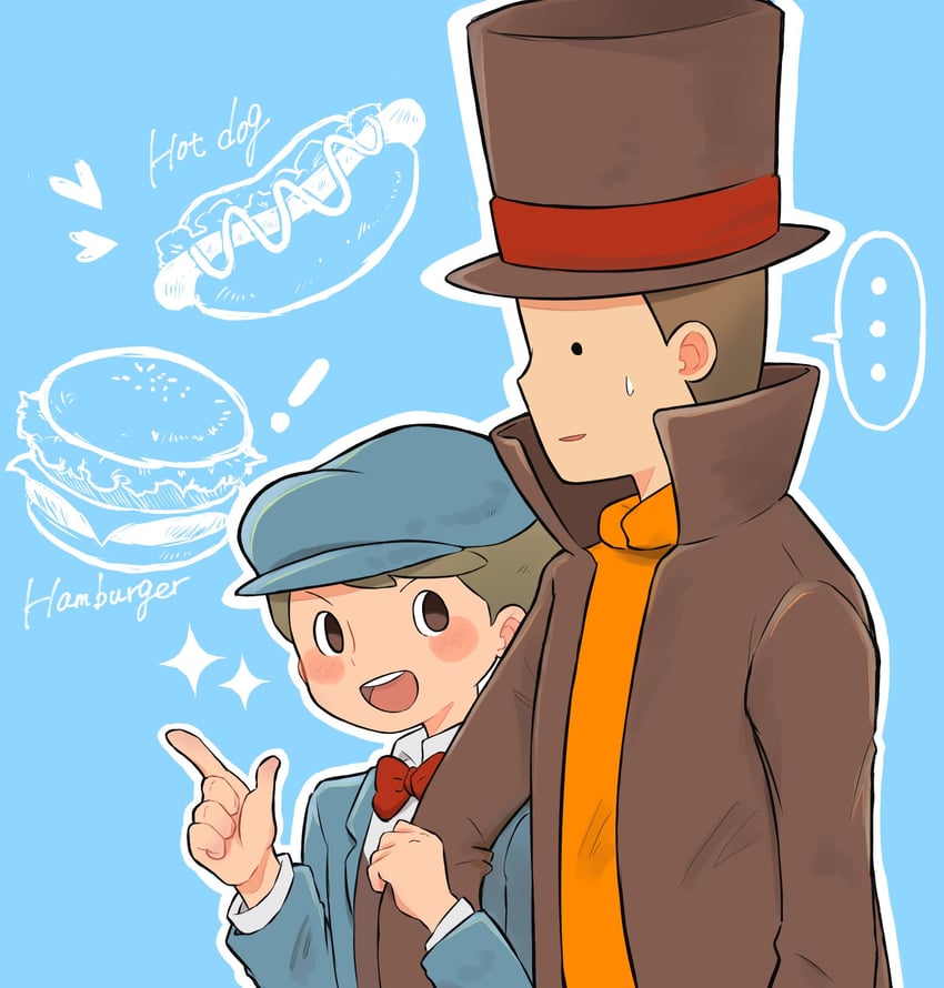 hershel layton and luke triton (professor layton) drawn by kiwami_(kiwamimuneko)