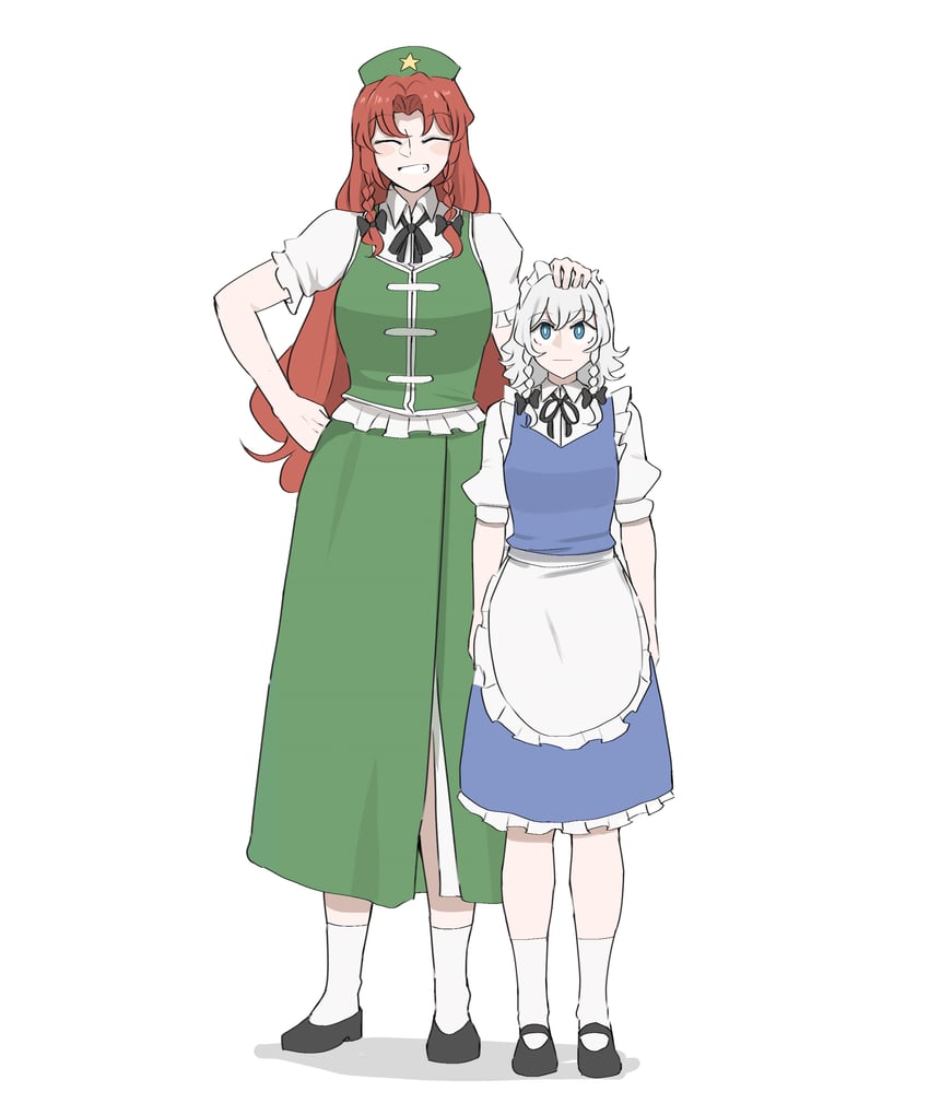 izayoi sakuya and hong meiling (touhou) drawn by mata_(matasoup)