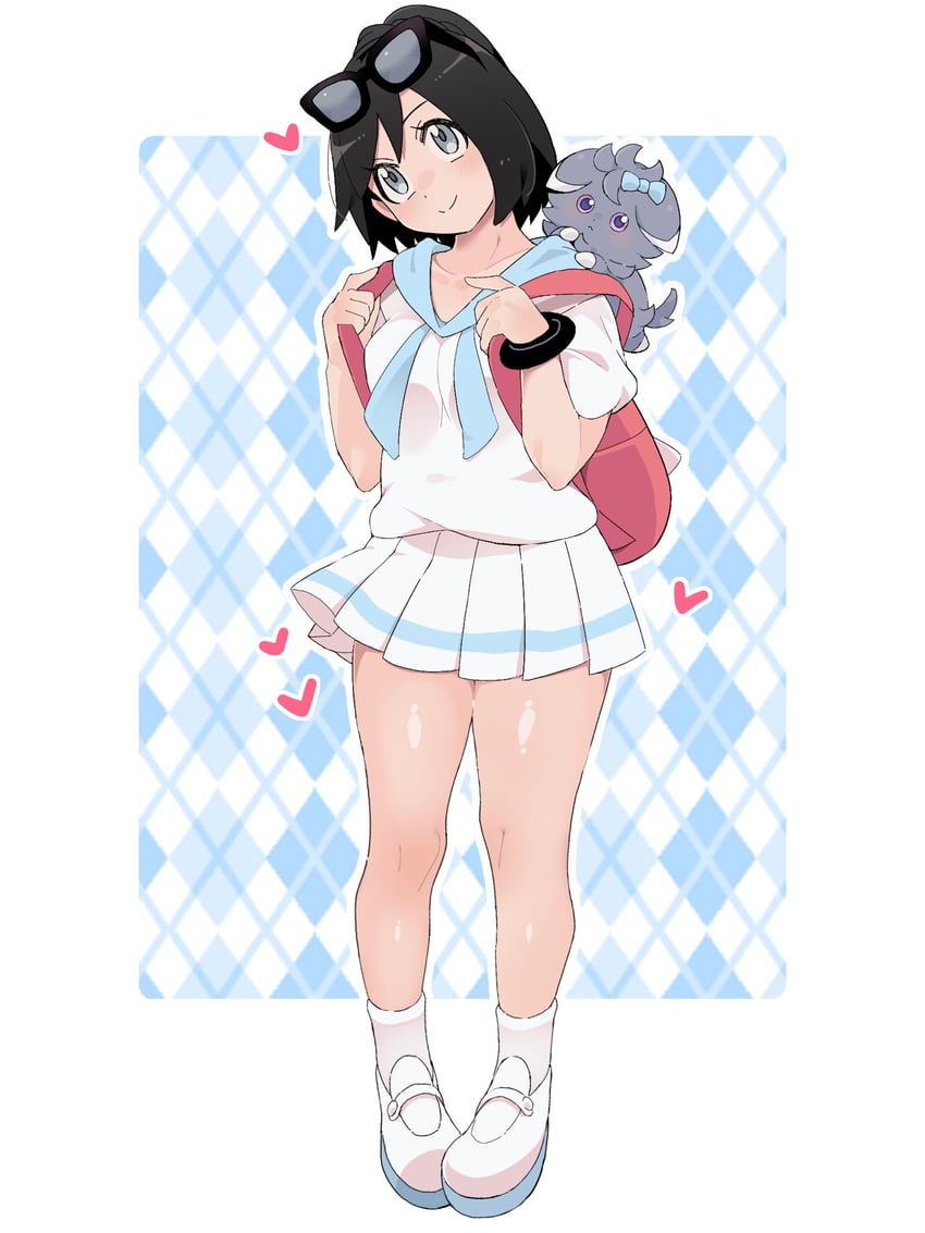 lillie, calem, and espurr (pokemon and 2 more) drawn by sana_(37pisana)