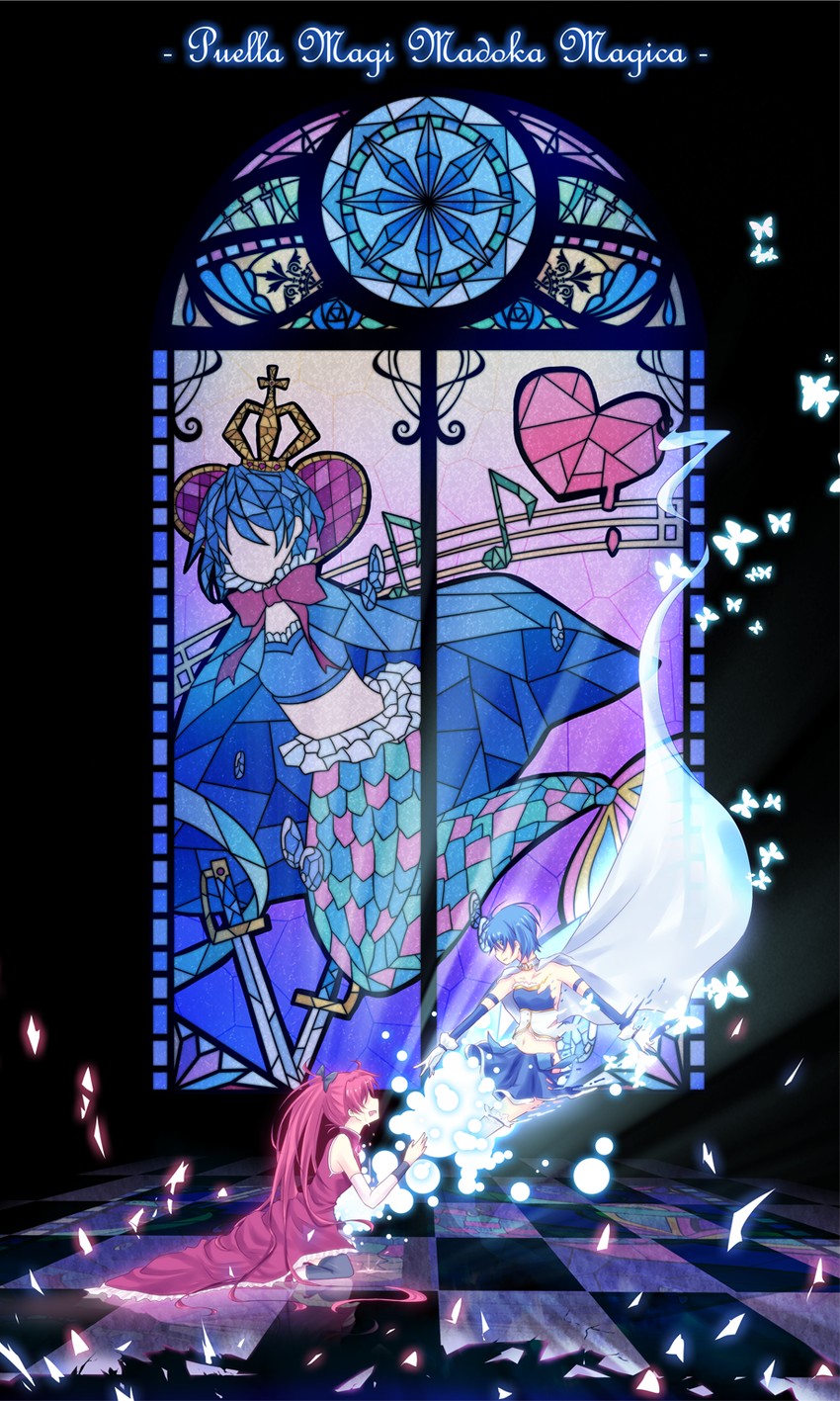 miki sayaka and sakura kyoko (mahou shoujo madoka magica) drawn by mokoppe