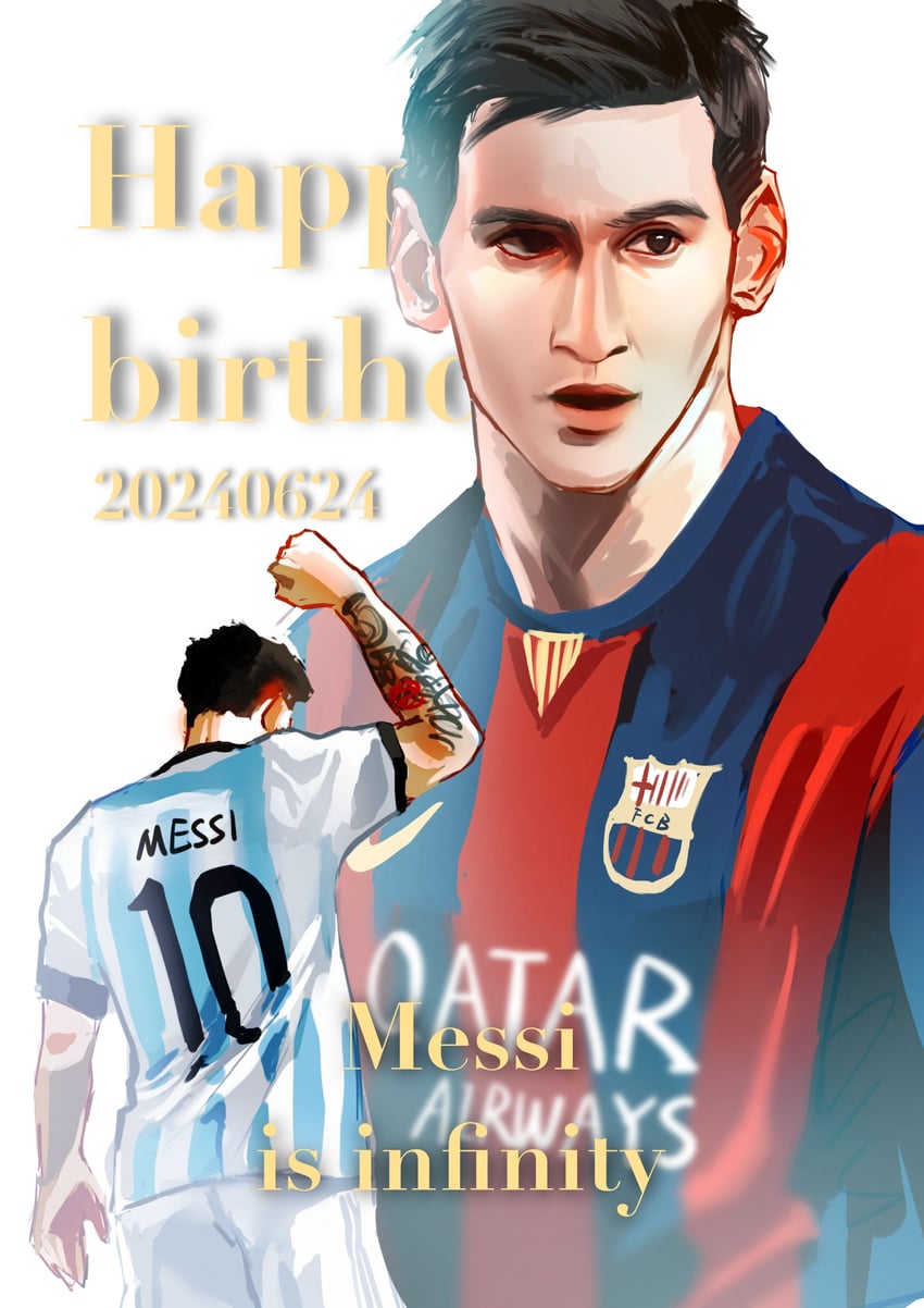 lionel messi (real life and 2 more) drawn by blossom_(t_snape)