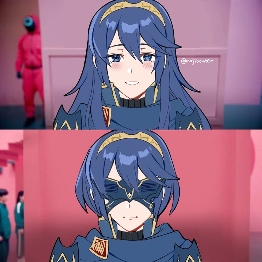 lucina and marth (fire emblem and 2 more) drawn by maji_(majibomber)