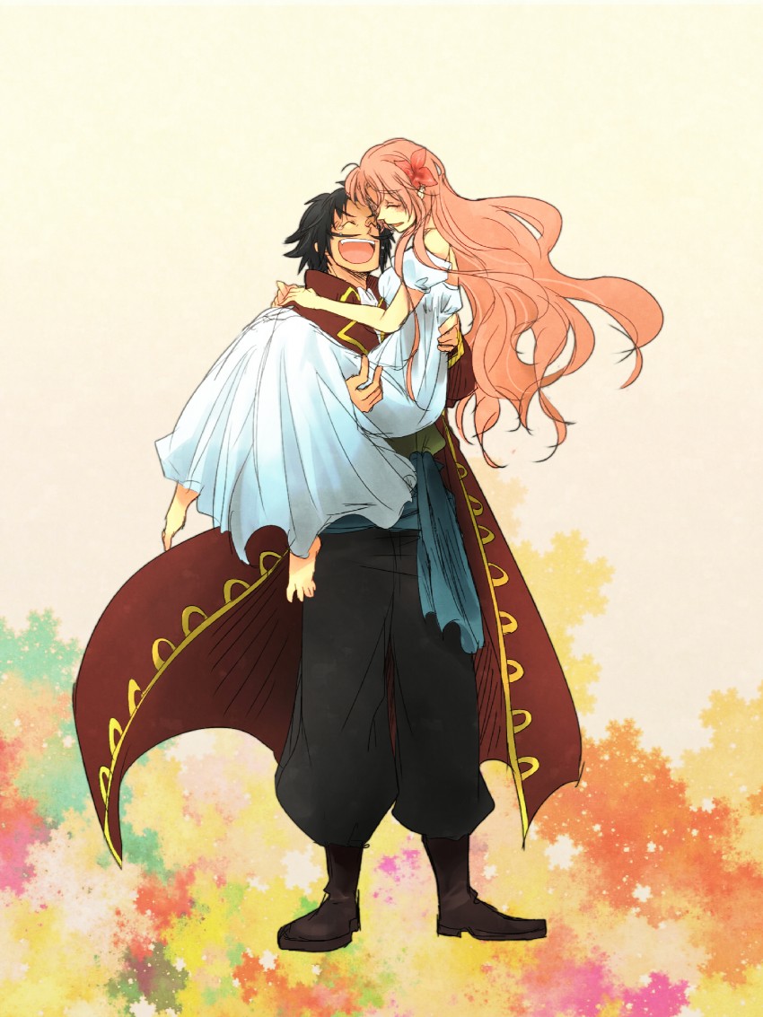 gol d. roger and portgas d. rouge (one piece) drawn by kuta_(maka)