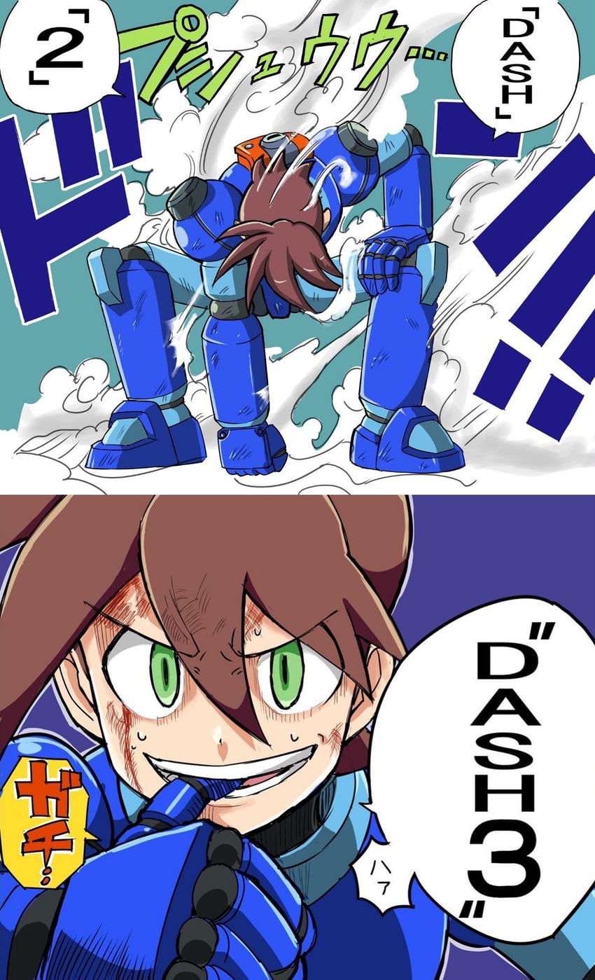 monkey d. luffy, mega man volnutt, and tanaka mayumi (one piece and 4 more) drawn by kin-san_(sasuraiga)