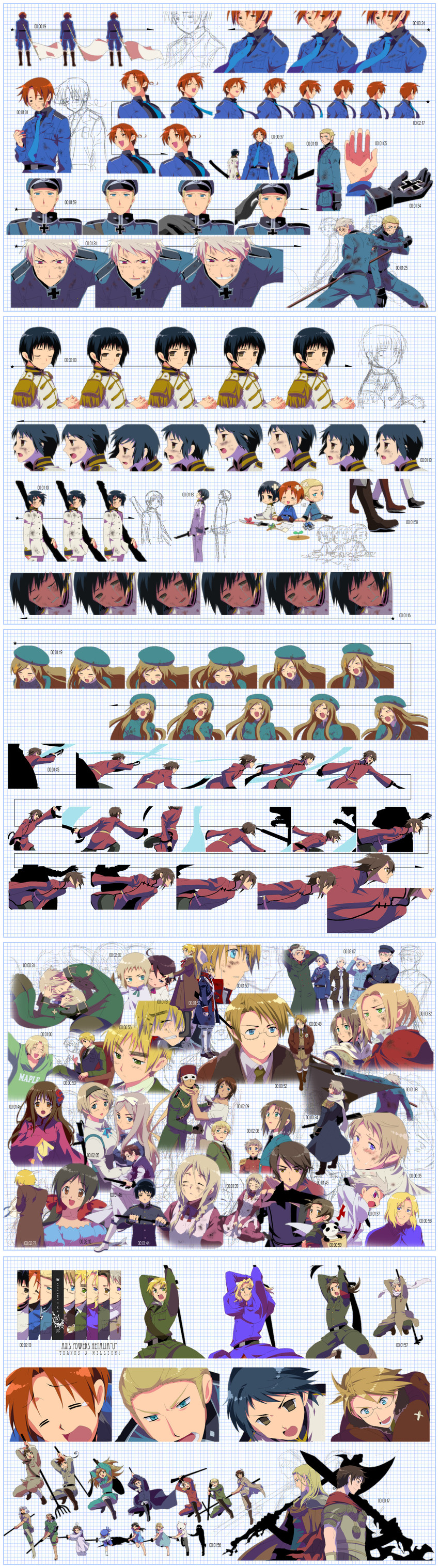 america, united kingdom, japan, russia, china, and 34 more (axis powers hetalia) drawn by seta_hinako