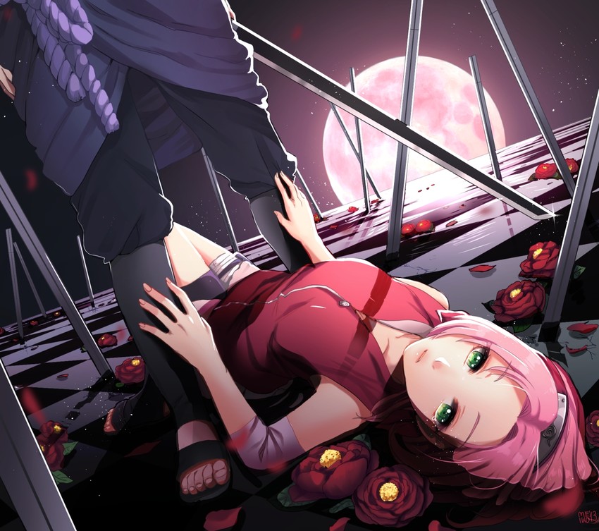 haruno sakura and uchiha sasuke (naruto) drawn by meiko_(puua)