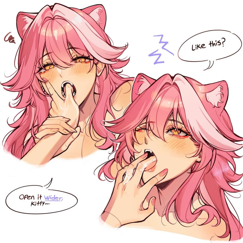 raora panthera and cecilia immergreen (hololive and 1 more) drawn by amlichan