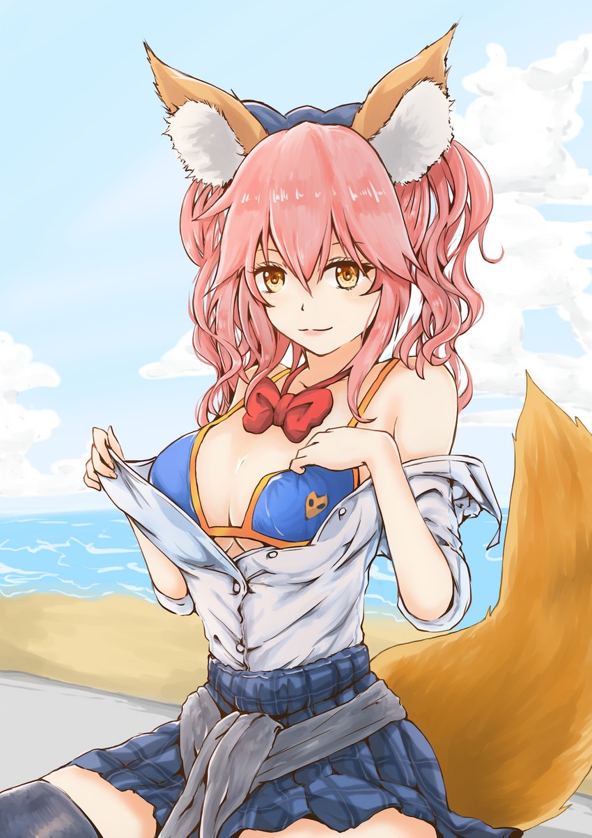 tamamo, tamamo no mae, and tamamo jk (fate and 3 more) drawn by ystrann