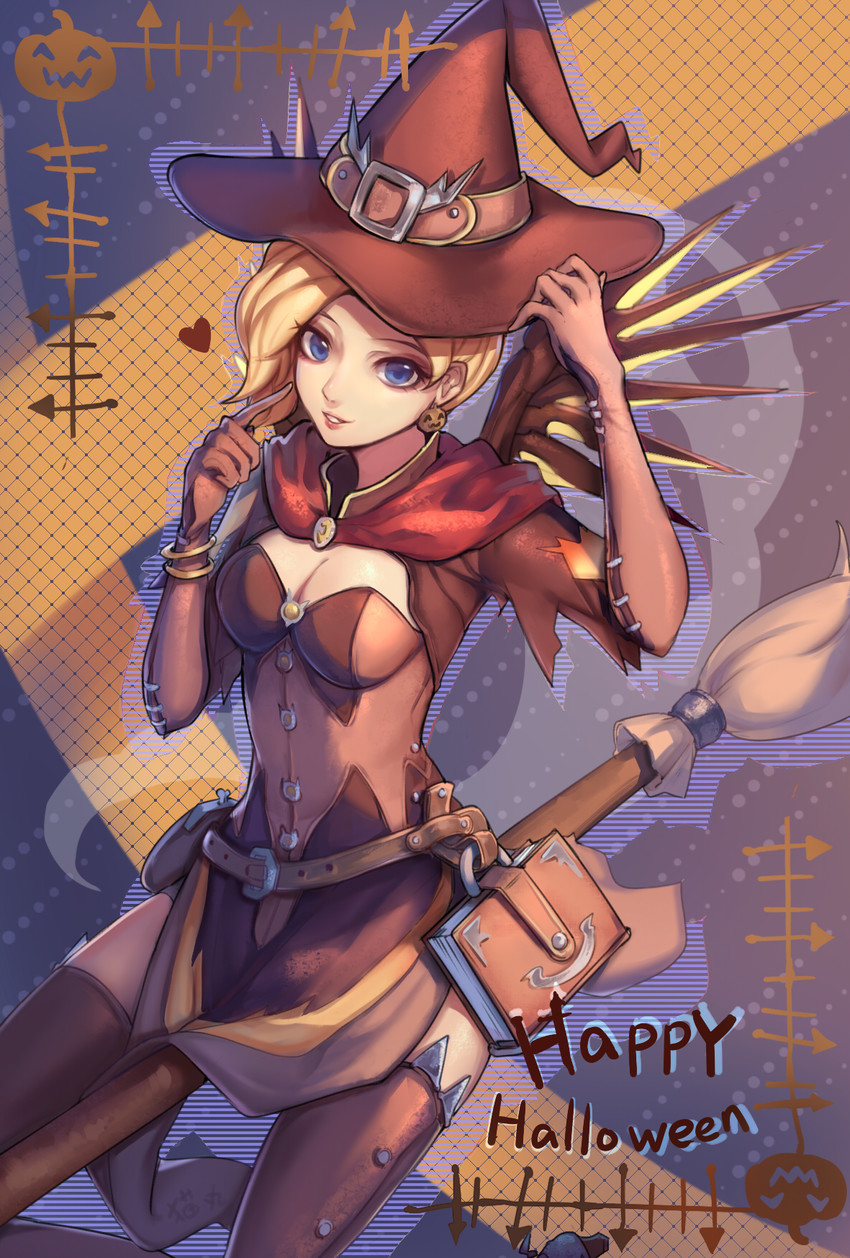 mercy and witch mercy (overwatch and 1 more) drawn by mao_wan