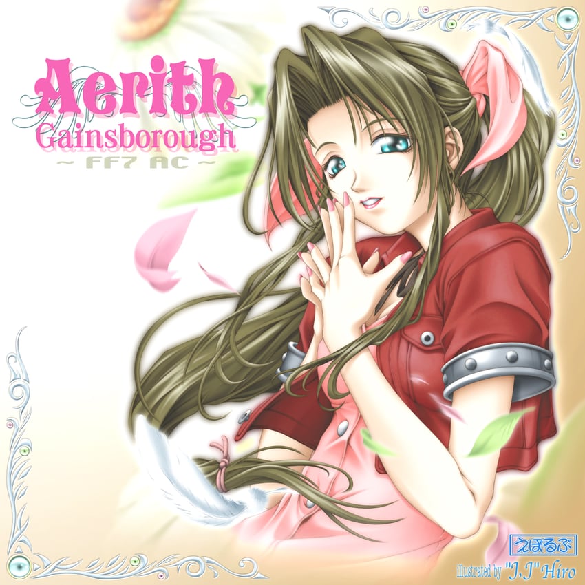 aerith gainsborough (final fantasy and 2 more) drawn by hiro_evolve