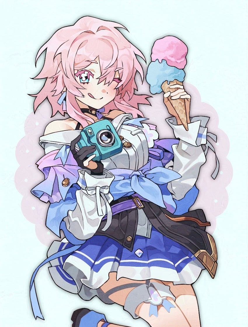 march 7th (honkai and 1 more) drawn by tecchen