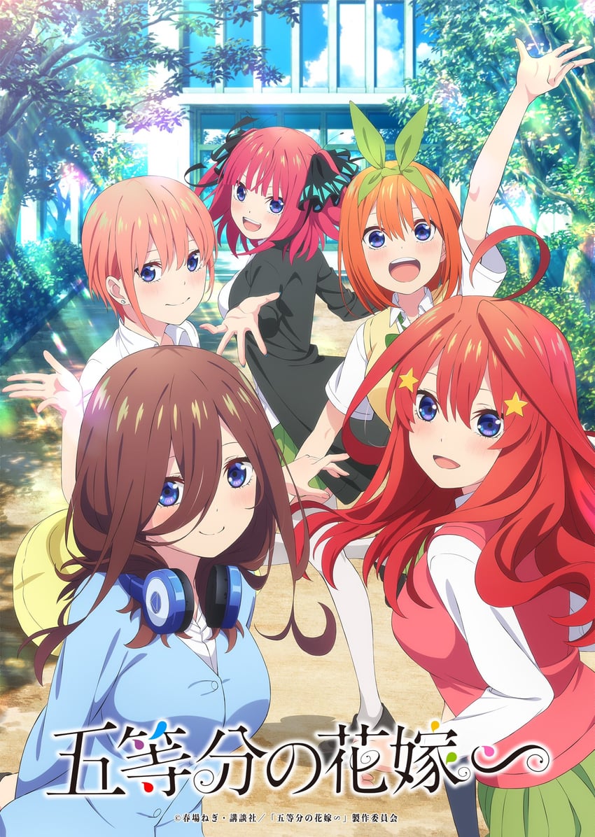 nakano nino, nakano miku, nakano yotsuba, nakano itsuki, and nakano ichika (go-toubun no hanayome)