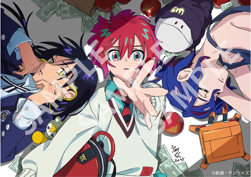 amate yuzuriha, haro, shuji ito, nyaan, and conch (gundam and 1 more) drawn by kobori_shie