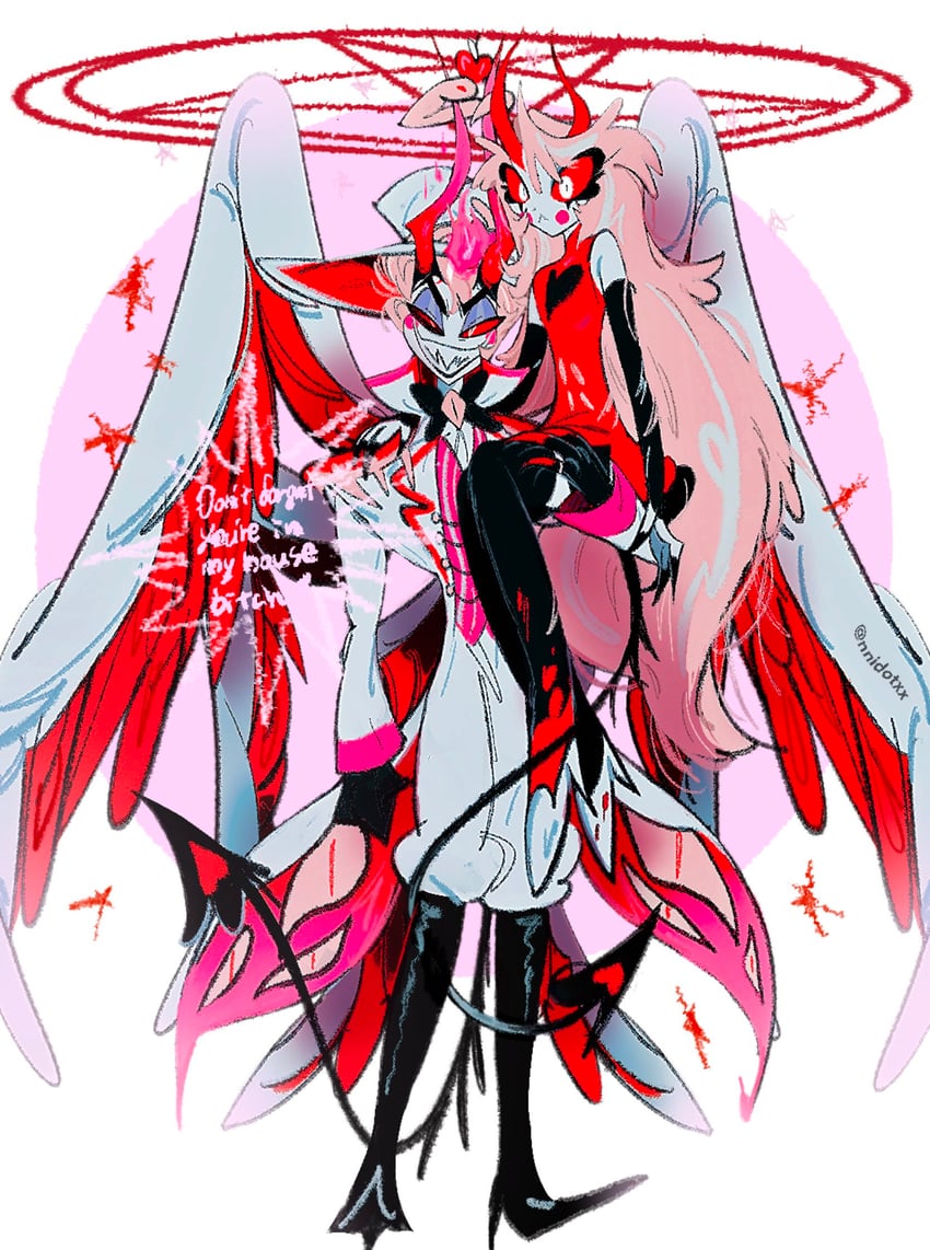 lucifer morningstar and charlie morningstar (hazbin hotel) drawn by nme_(nmedotxx)