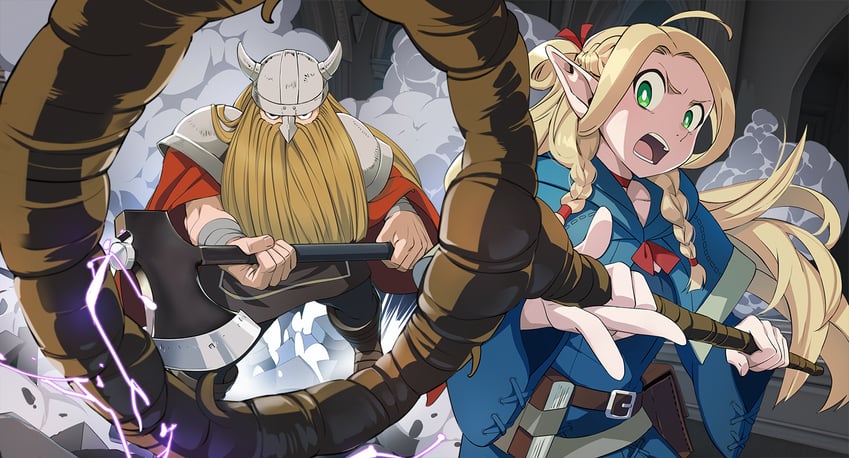 marcille donato and eisen (sousou no frieren and 1 more) drawn by nyoro_(nyoronyoro000)
