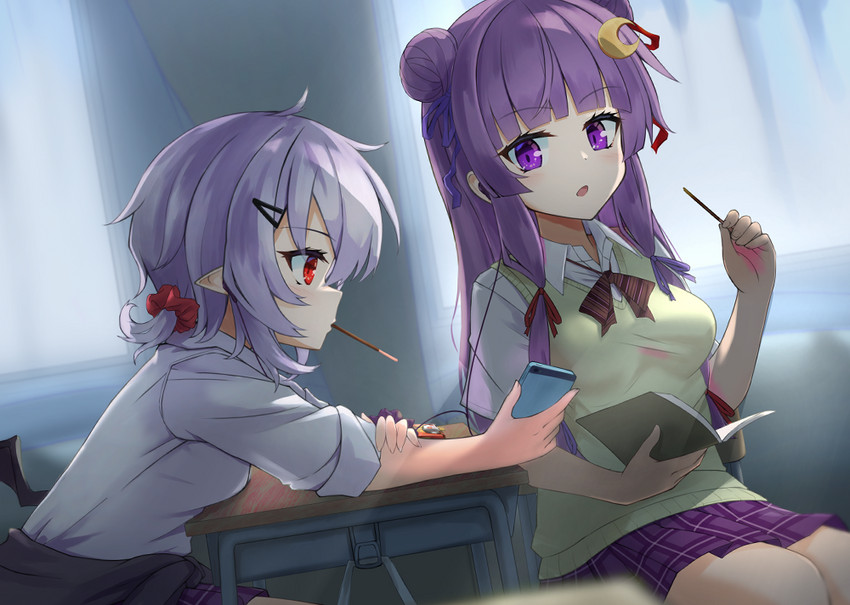 remilia scarlet and patchouli knowledge (touhou) drawn by akisome_hatsuka