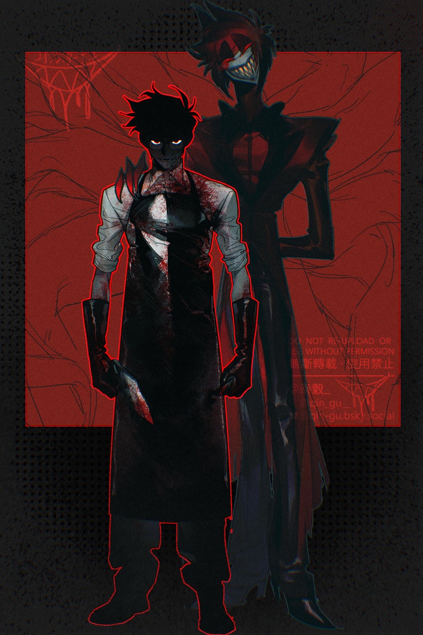 alastor (hazbin hotel) drawn by qin_gu and scp-3232-1