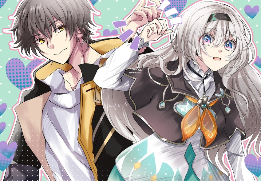 trailblazer, firefly, and caelus (honkai and 1 more) drawn by kokonenecokone