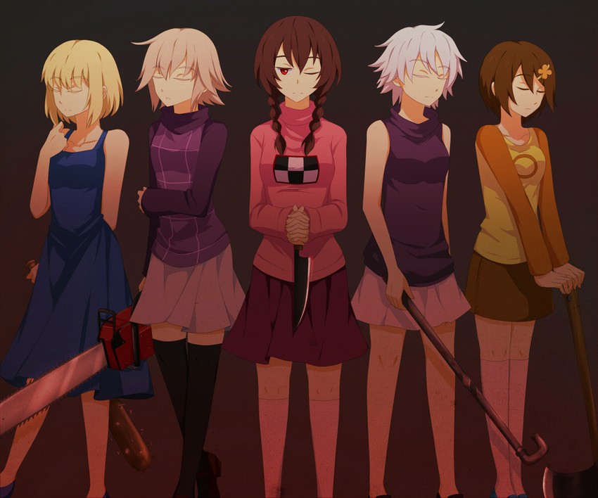 madotsuki, urotsuki, sabitsuki, usotsuki, and chie (yume nikki and 4 more) drawn by kuroha_ai