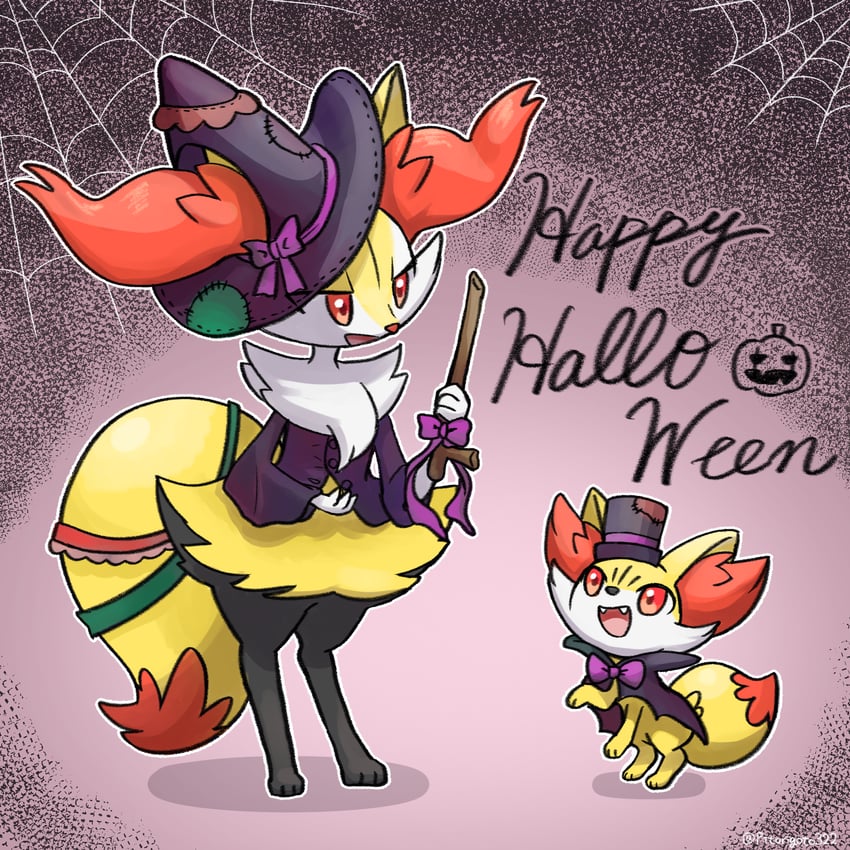 braixen and fennekin (pokemon) drawn by pitorigoto