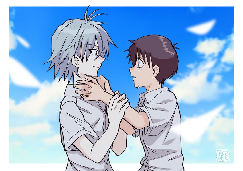 ikari shinji and nagisa kaworu (neon genesis evangelion) drawn by hashimo99187365