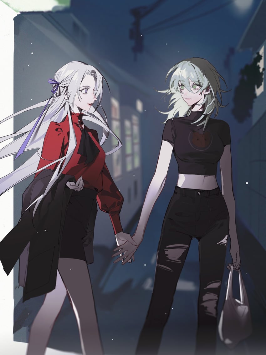 female byleth and edelgard von hresvelg (fire emblem and 1 more) drawn by caicaicaicai_ni_caicai