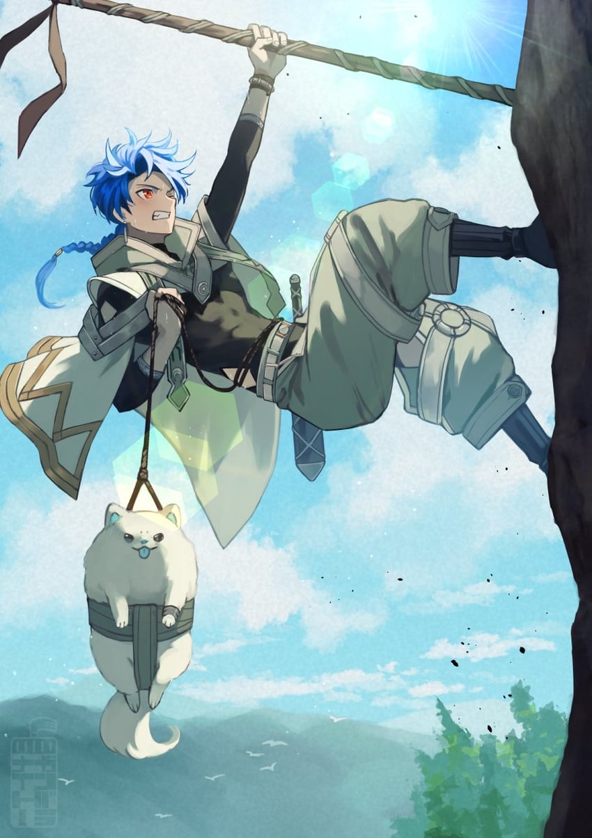 cu chulainn and setanta (fate and 1 more) drawn by teria_(teriarian)