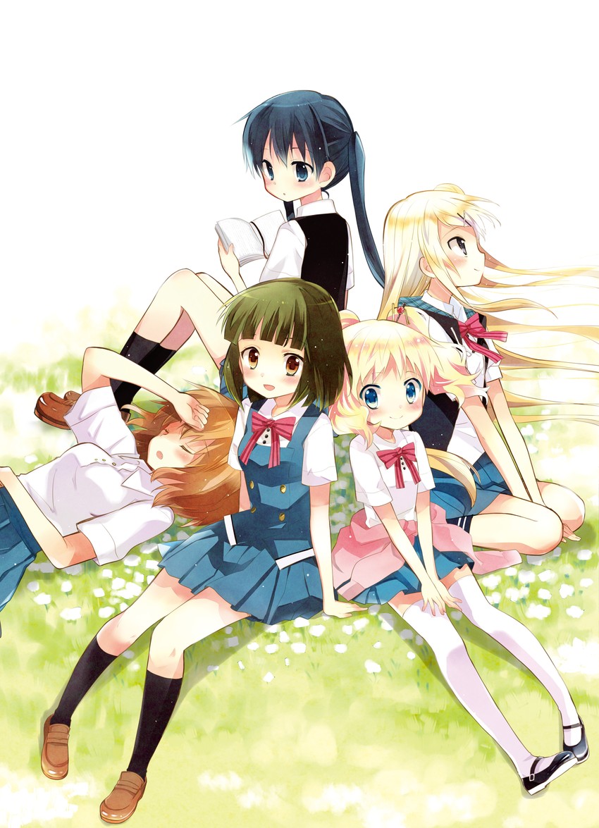 kujou karen, alice cartelet, komichi aya, oomiya shinobu, and inokuma youko (kin-iro mosaic) drawn by hara_yui