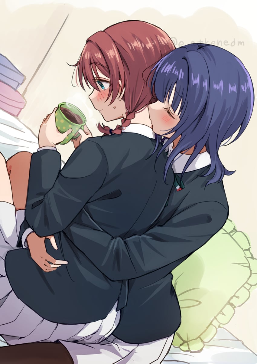 emma verde and asaka karin (love live! and 1 more) drawn by e_atkenedm