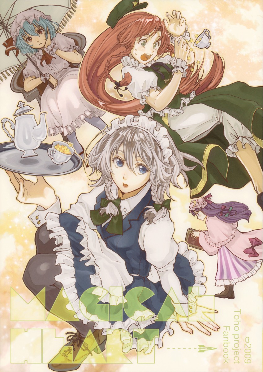 remilia scarlet, izayoi sakuya, patchouli knowledge, and hong meiling (touhou) drawn by nazuki_nazu