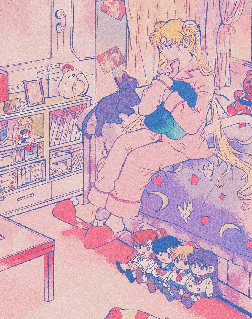 tsukino usagi, sailor moon, mizuno ami, aino minako, hino rei, and 2 more (bishoujo senshi sailor moon) drawn by pikurusu