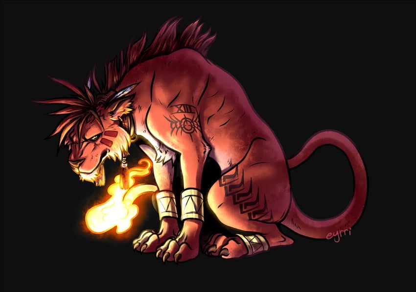 red xiii (final fantasy and 1 more) drawn by eyrri_art