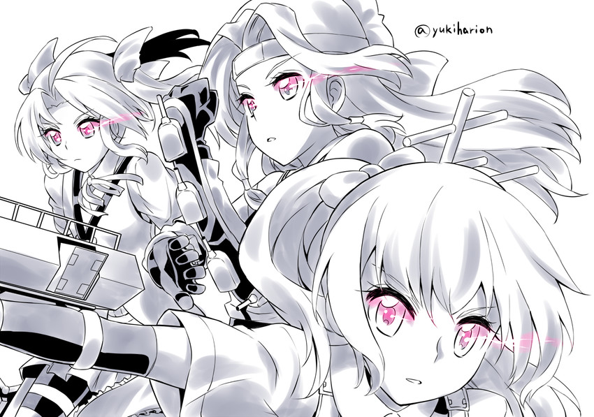 kasumi, kagerou, jintsuu, and jintsuu kai ni (kantai collection) drawn by yukiharu