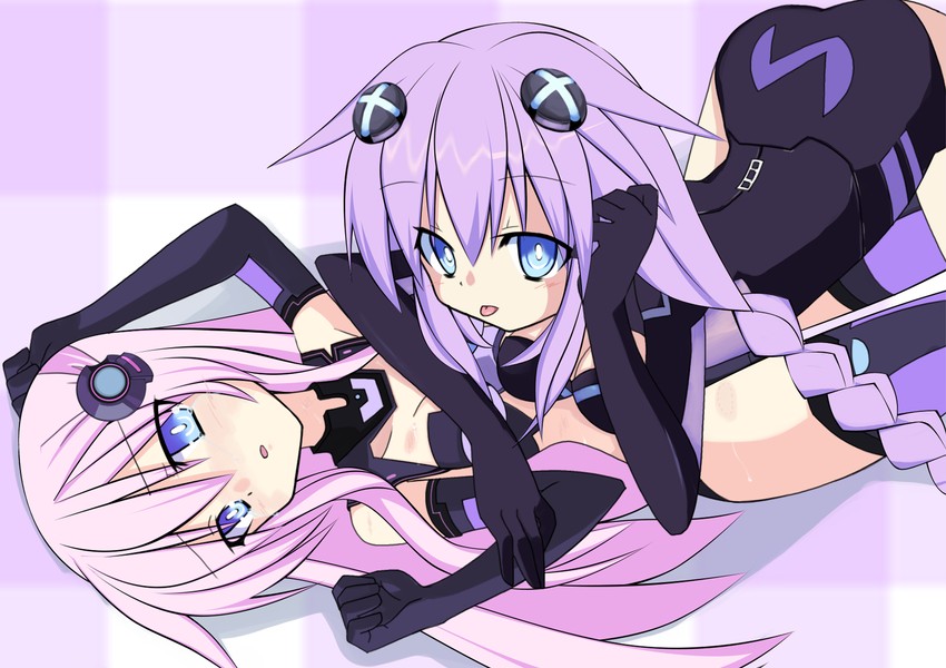 purple heart, nepgear, and purple sister (neptune and 1 more) drawn by meimu_(infinity)