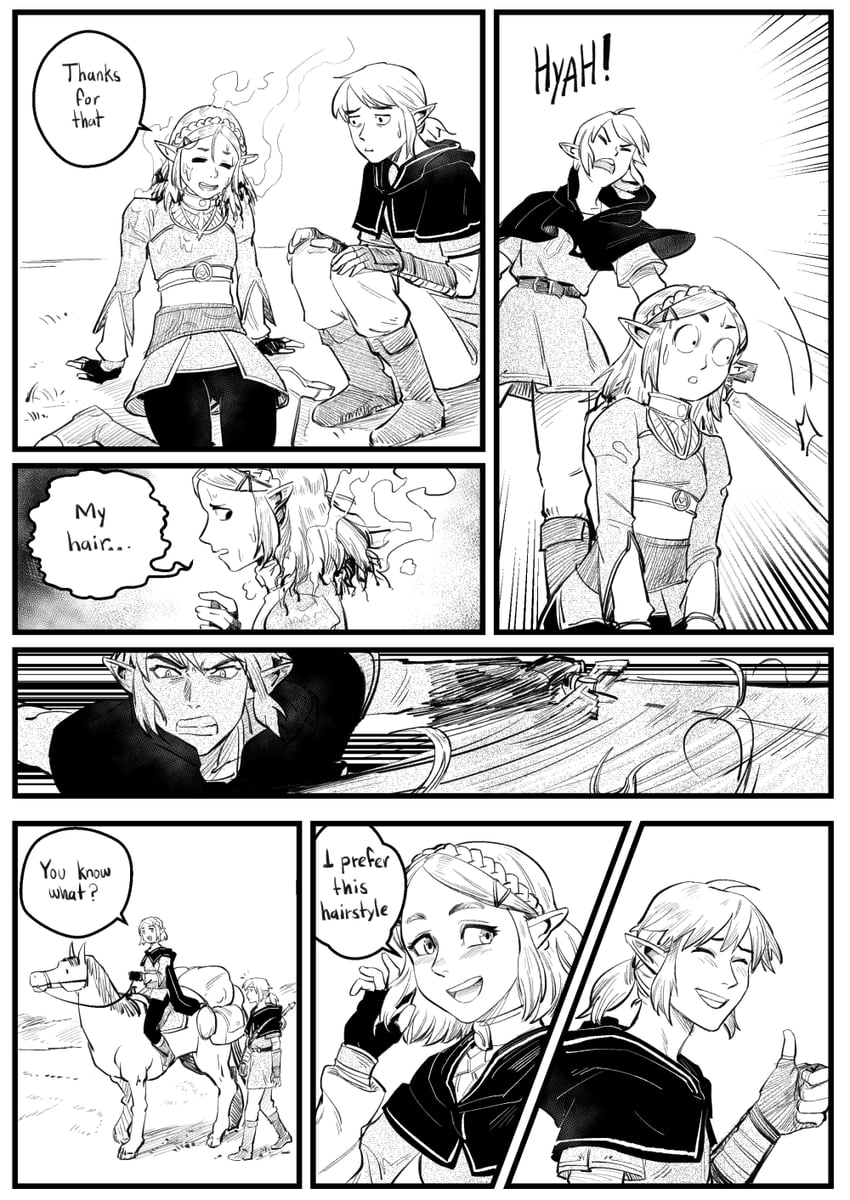 link and princess zelda (the legend of zelda and 1 more) drawn by betofu