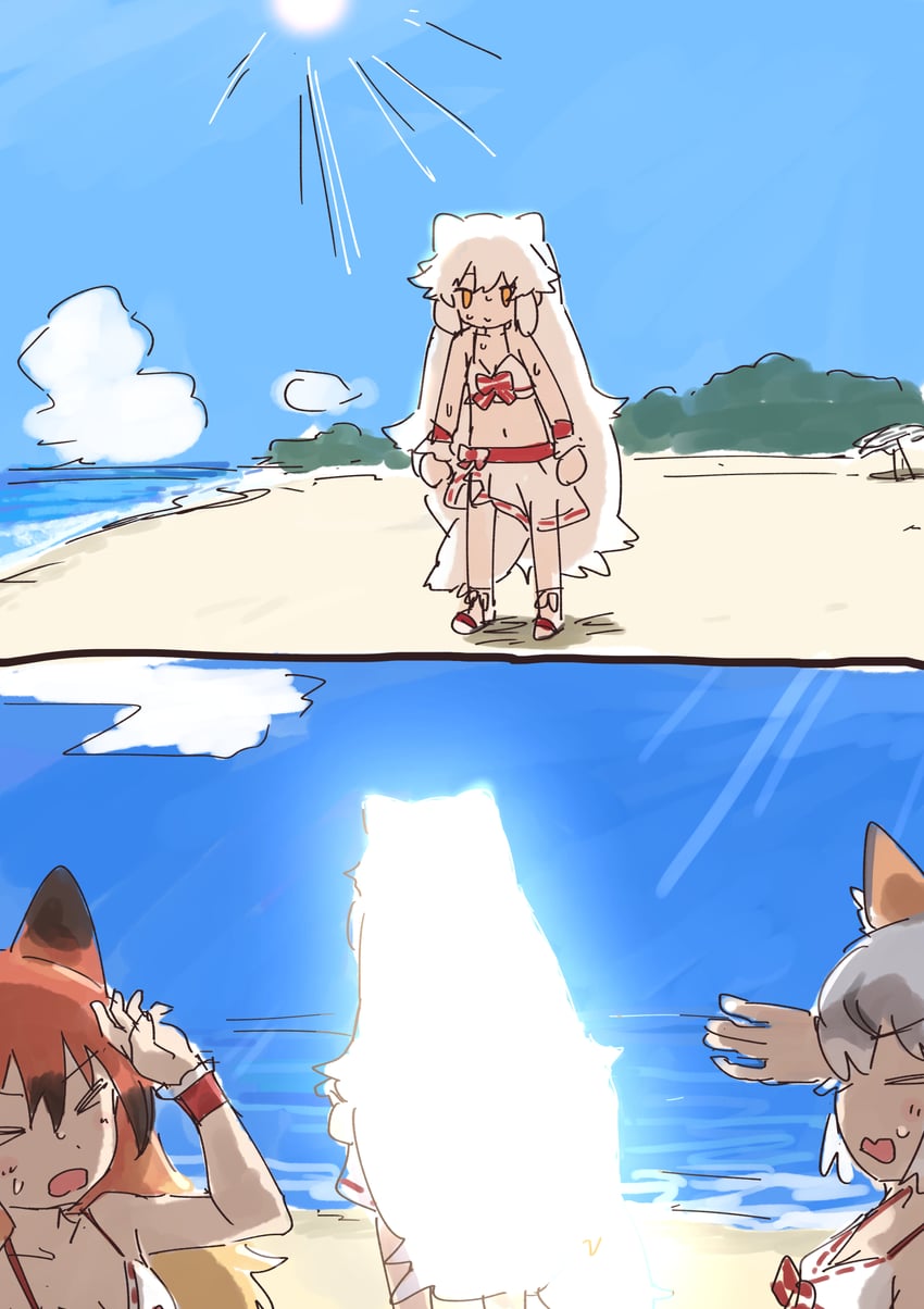 island fox, arctic fox, and red fox (kemono friends and 1 more) drawn by rumenia_(ao2is)