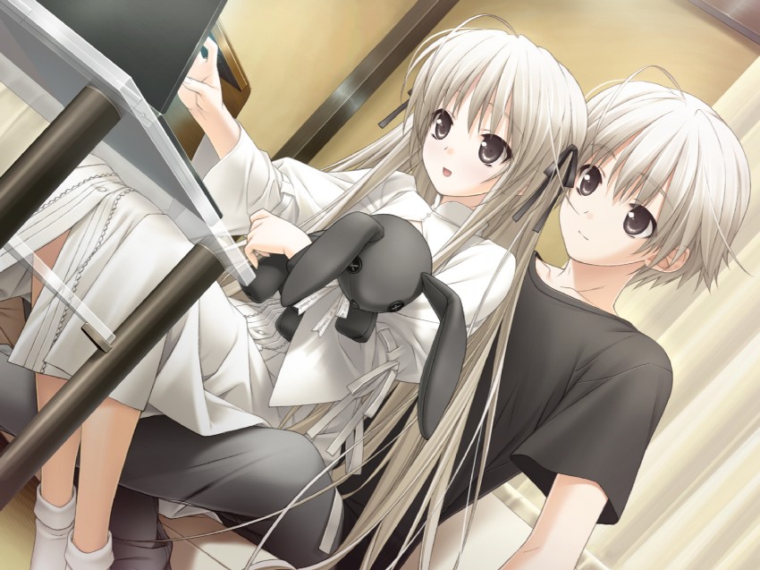 kasugano sora and kasugano haruka (yosuga no sora and 1 more) drawn by hashimoto_takashi