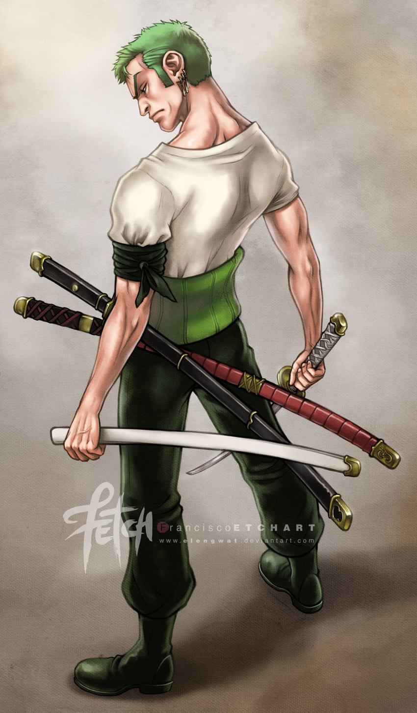 roronoa zoro (one piece) drawn by franciscoetchart