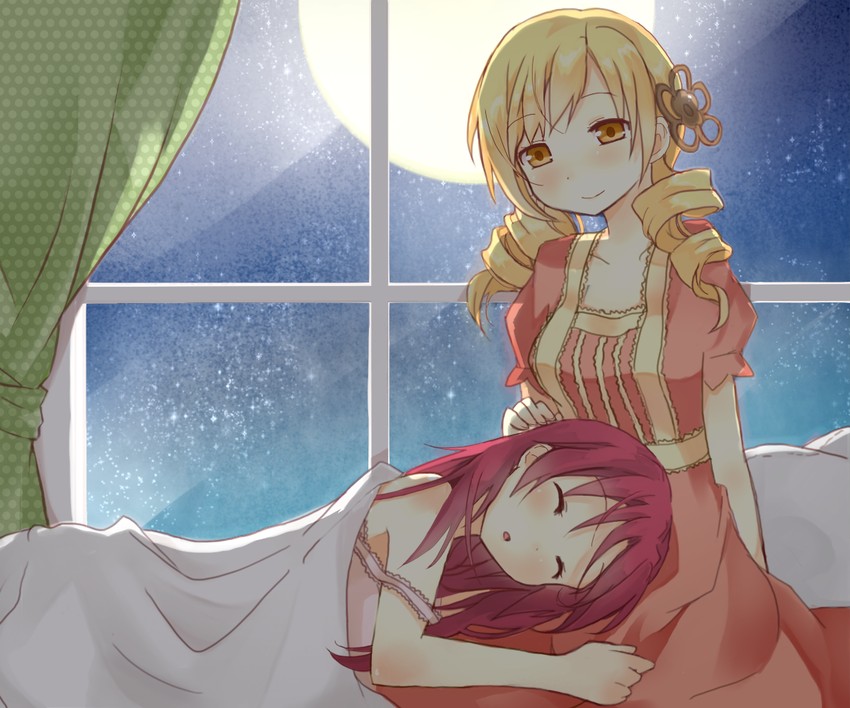 sakura kyoko and tomoe mami (mahou shoujo madoka magica) drawn by tsundereru
