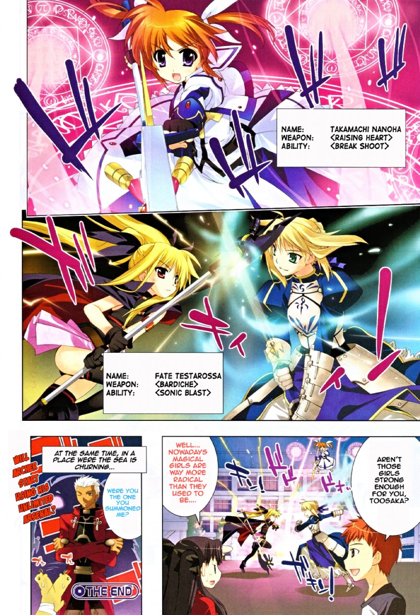 artoria pendragon, saber, fate testarossa, tohsaka rin, takamachi nanoha, and 5 more (fate and 5 more) drawn by fujima_takuya and tsuzuki_maki